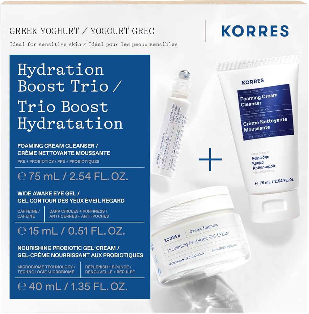 Amazon.com: KORRES Greek Yoghurt Hydration Boost Trio Set, 3-Step