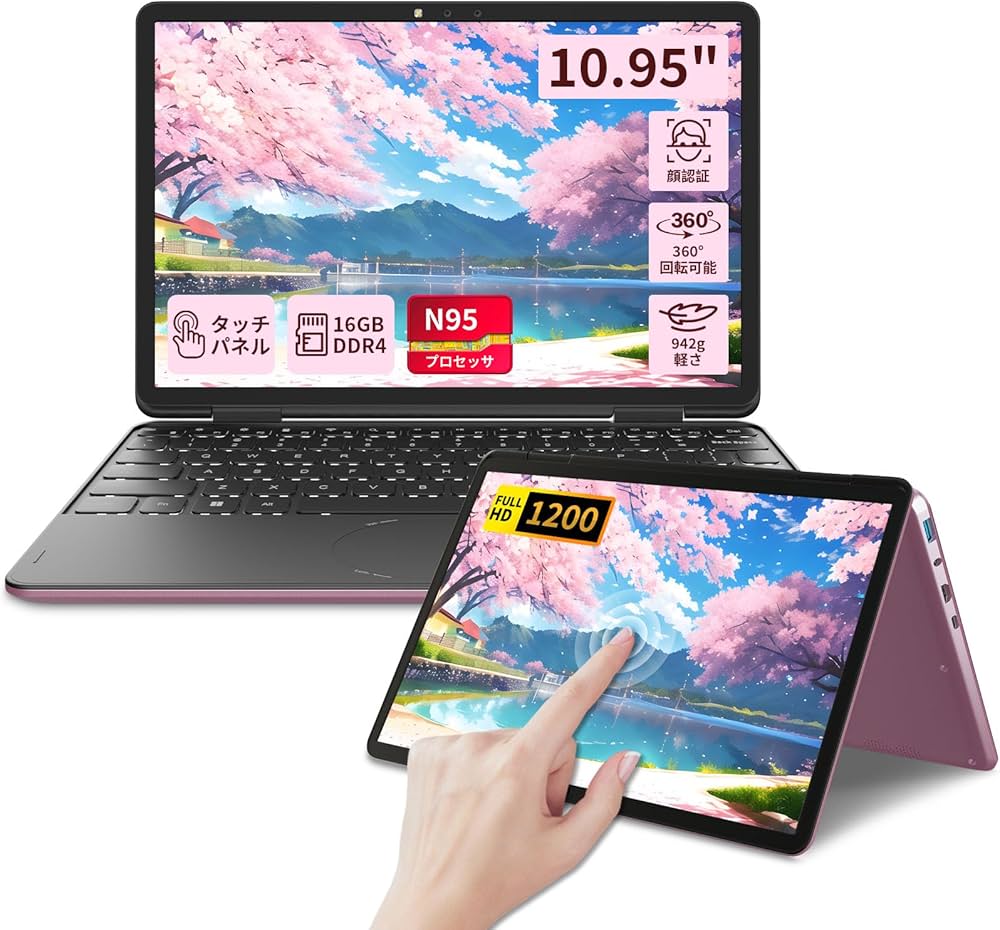 Amazon.co.jp: OFFICE 2024 搭載 2in1 ノートパソコン タッチパネル