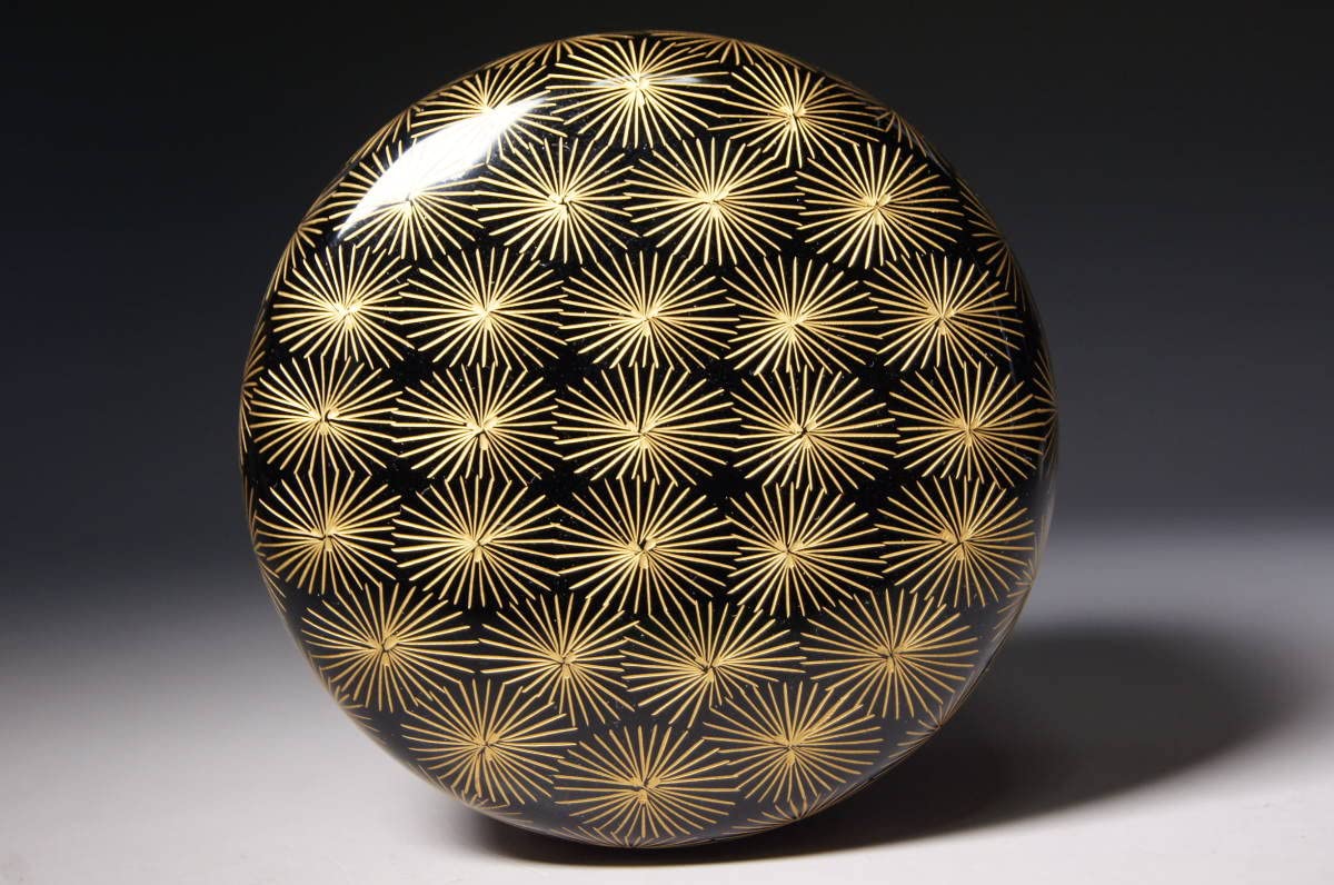 Amazon.co.jp: 真贋保証□前志芸男 作□ 輪島塗 棗 沈金唐松文様 大棗