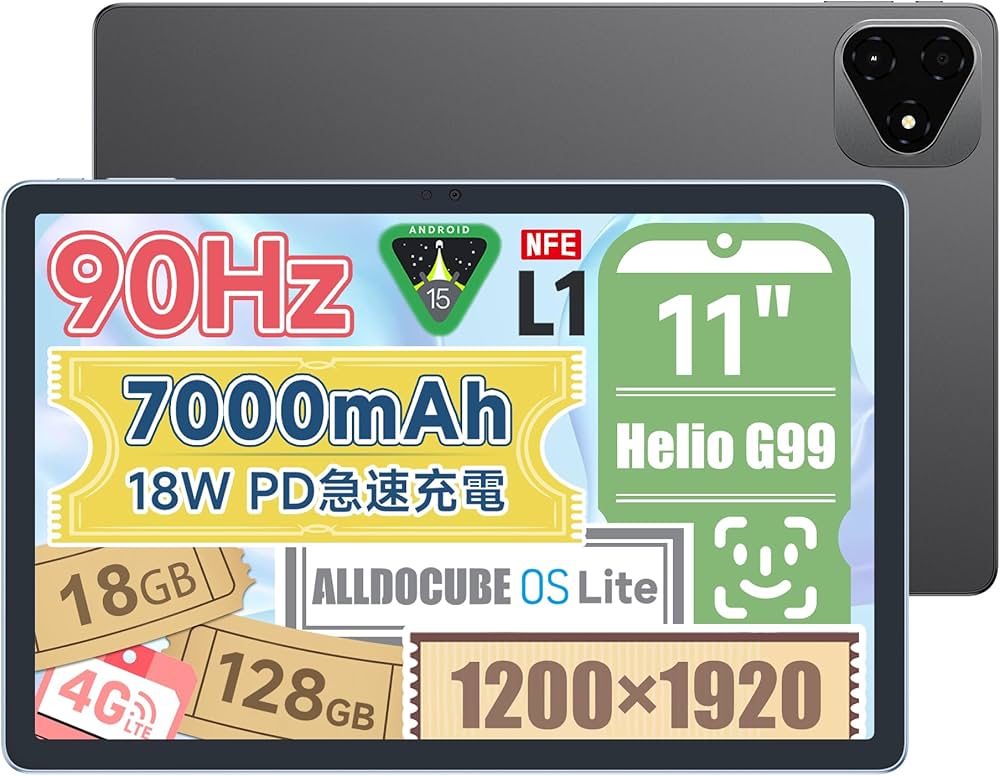 Amazon.co.jp: ALLDOCUBE iPlay60 Pro Android 15 タブレット11インチ