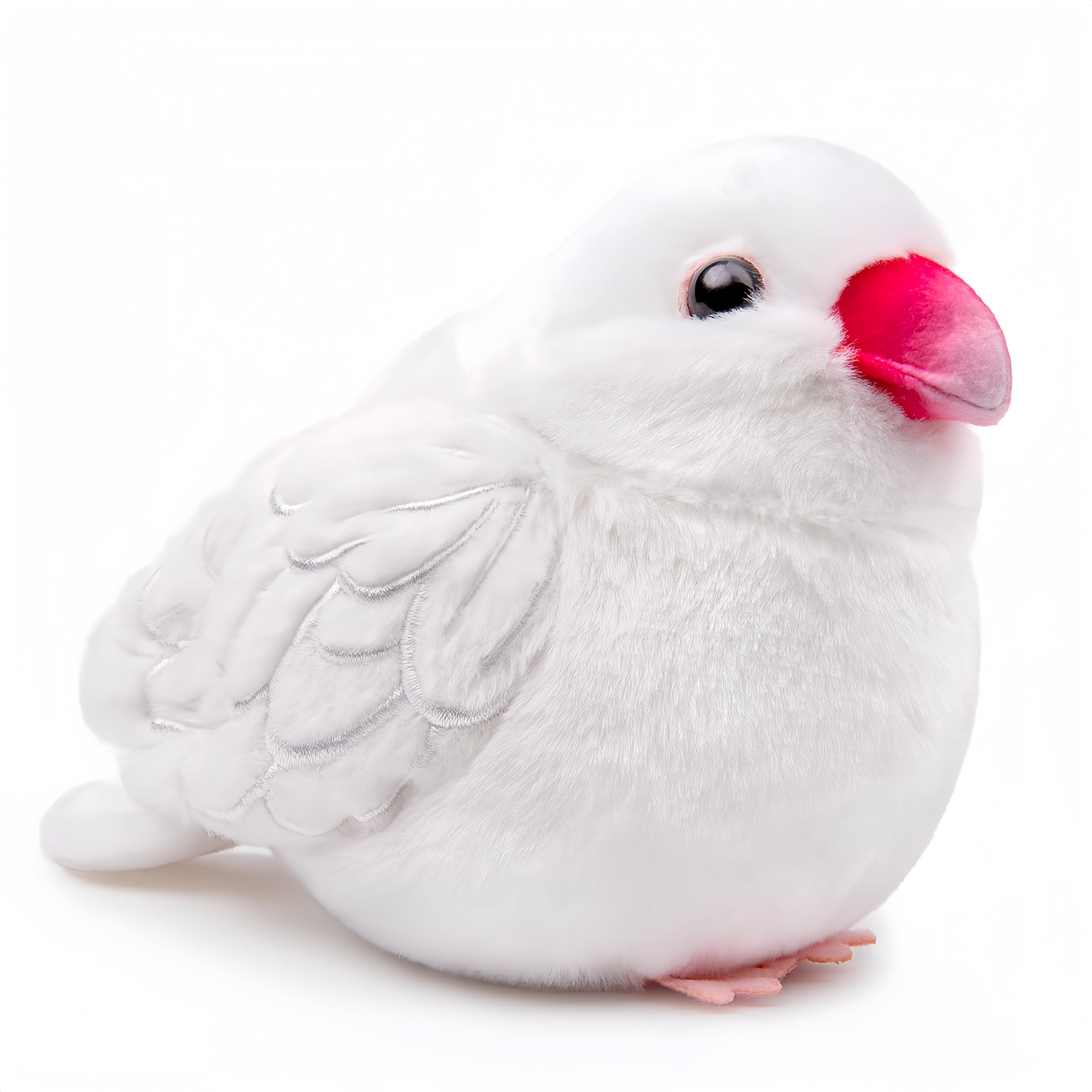 Amazon.co.jp: lilizzhoumax ホワイト文鳥のぬいぐるみ、リアルな鳥の