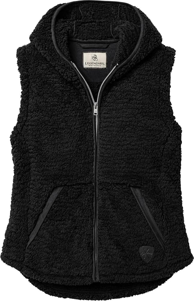 Legendary Whitetails Women's Fuzzy Hide Fleece Vest, Black, X