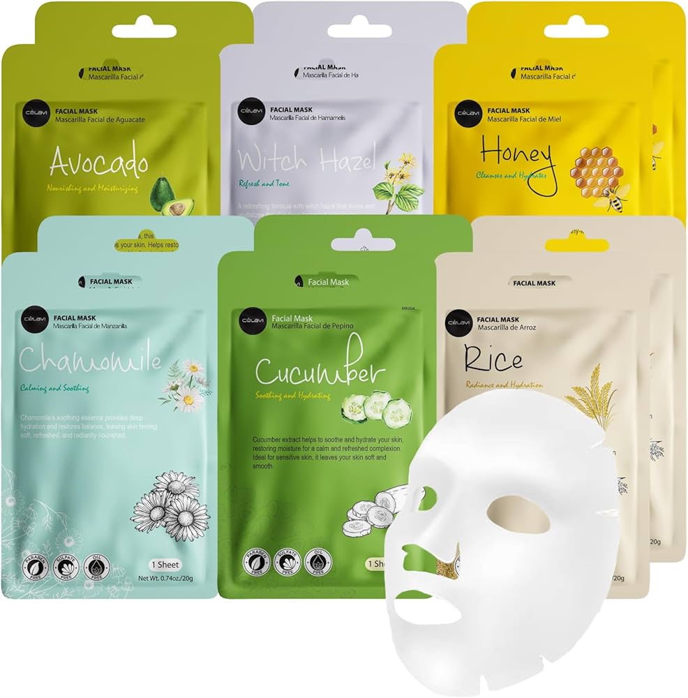 Amazon.com : Celavi Essence Facial Face Mask K-Beauty Skincare