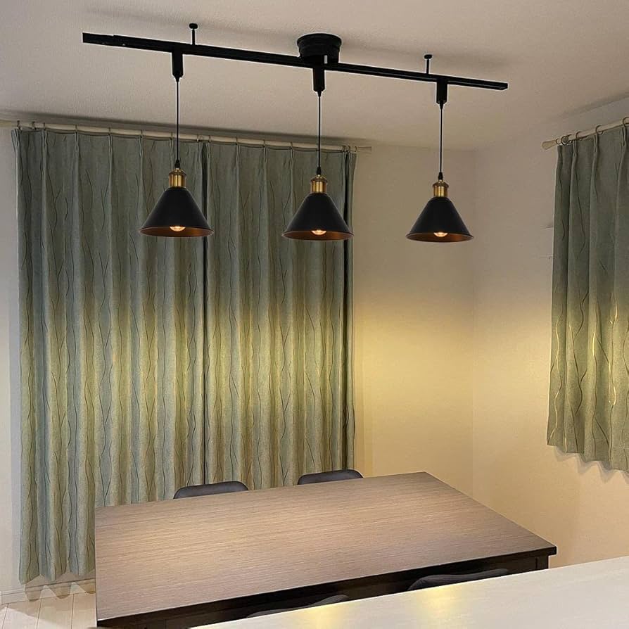 Amazon.co.jp : KIVEN 3個パック ブラック レトロペンダントライト 長