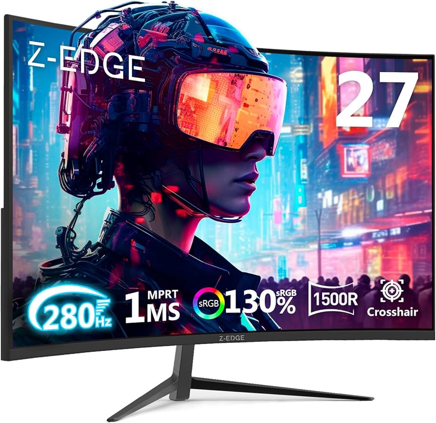 Amazon.com: Z-Edge 27 inch Curved Gaming Monitor, FHD 1080P 240Hz
