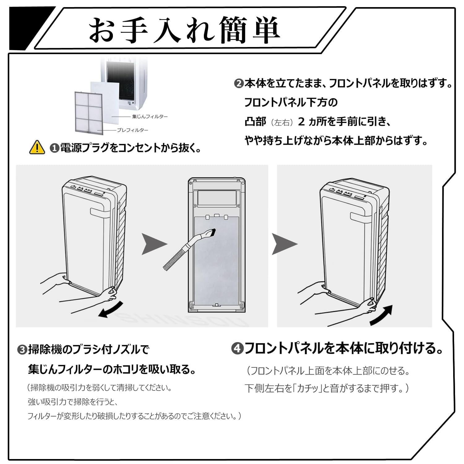 Amazon.co.jp: Shinsou HDS-302G 集塵フィルター HDS-302C 脱臭機