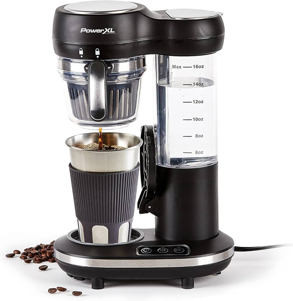 PowerXL Grind & Go, Automatic Single Serve Coffee Maker with