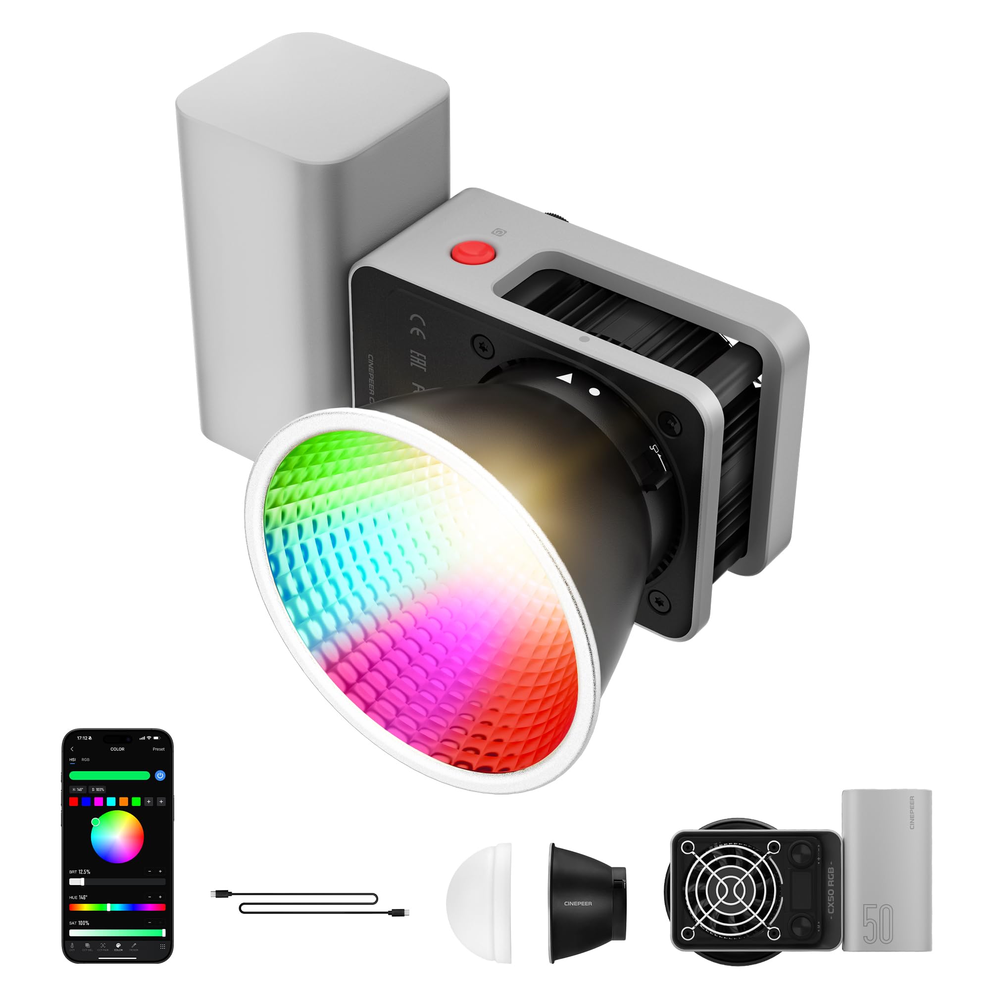 Amazon.com : ZHIYUN CINEPEER CX50, 50W RGB Video Light, Full Color
