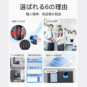 Amazon.co.jp: 日本会社専用 タイムレコーダー 勤怠管理 顔/指紋認証