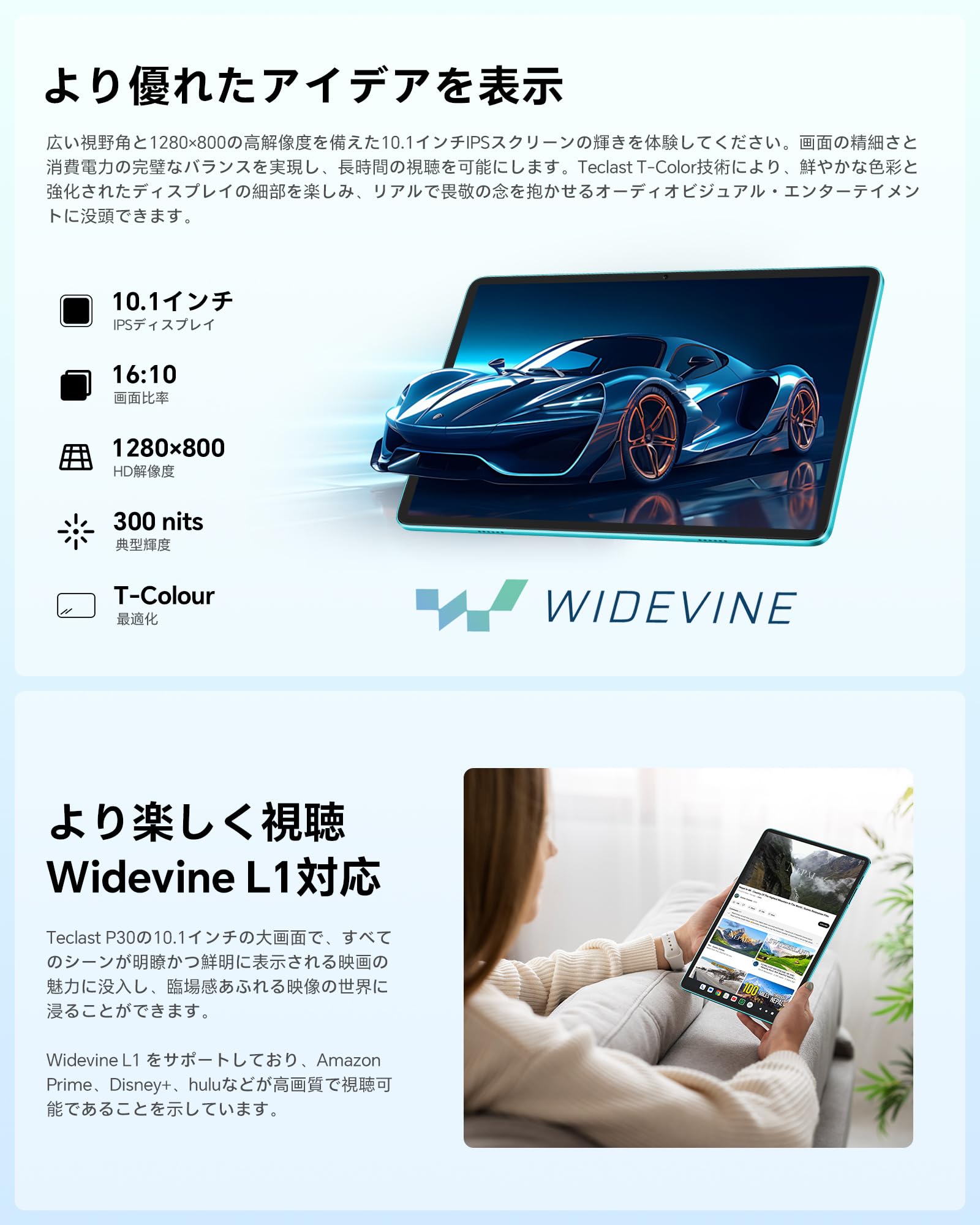 Amazon.co.jp: 【Android 14 タブレット 10インチ】TECLAST P30