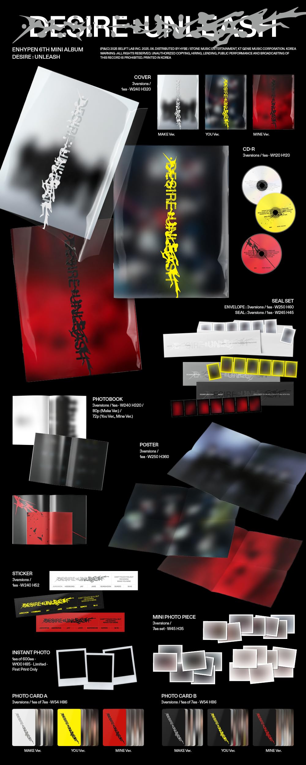 Amazon.com: E'NHYPEN DESIRE : UNLEASH 6th Mini Album with