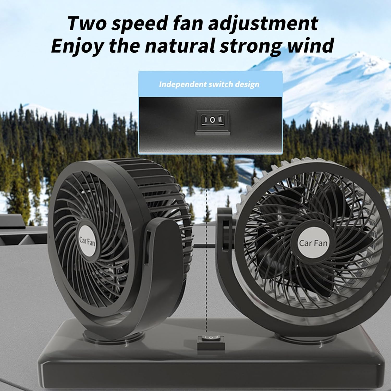 サーキュレーター 黒 AC電源 シュガート USB電源ダブルファン車用