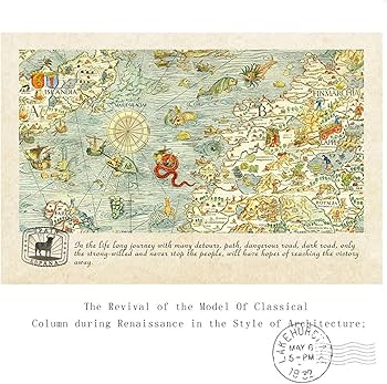 Amazon.co.jp: TUUWAI ペーパーポストカード 世界地図 ヴィンテージ