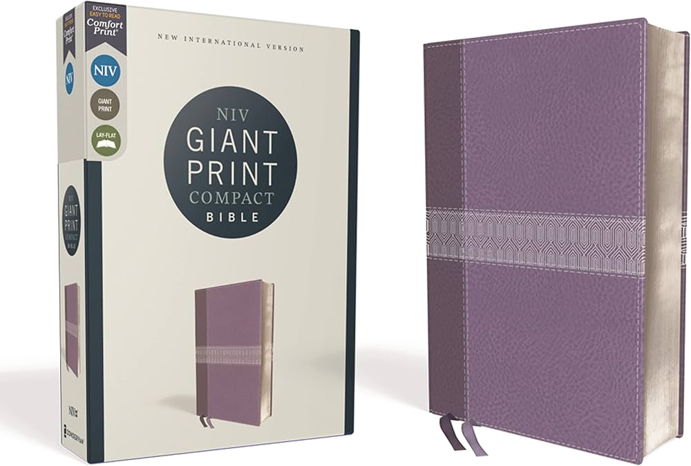 NIV, Giant Print Compact Bible, Leathersoft, Purple, Red Letter