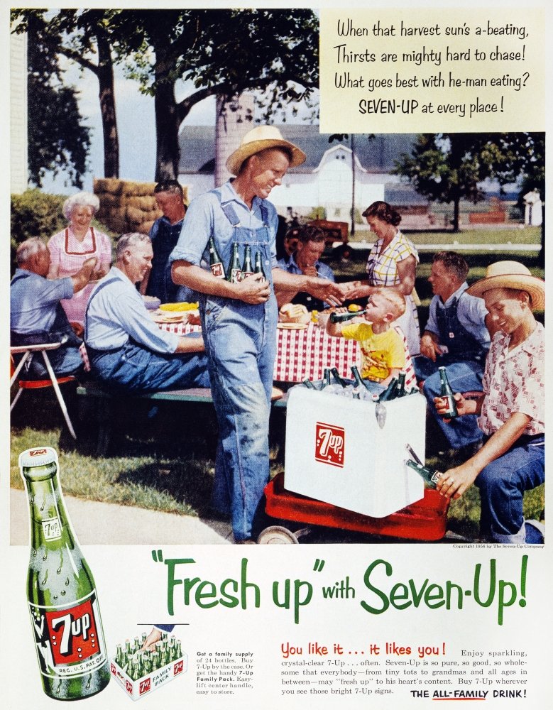 Amazon.com: Seven-Up Soda Ad 1954 NFresh Up With Seven-Up
