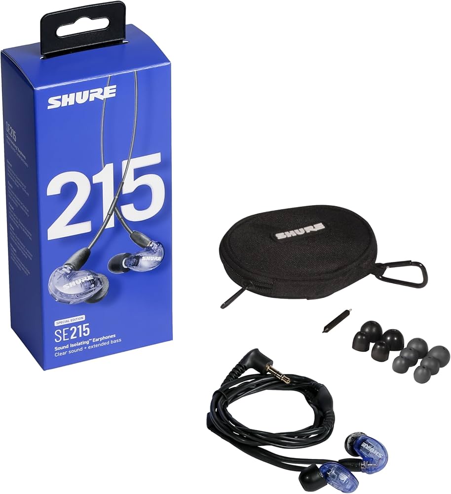 Shure SE215 Fones de ouvido com fio edição especial PRO, fones de