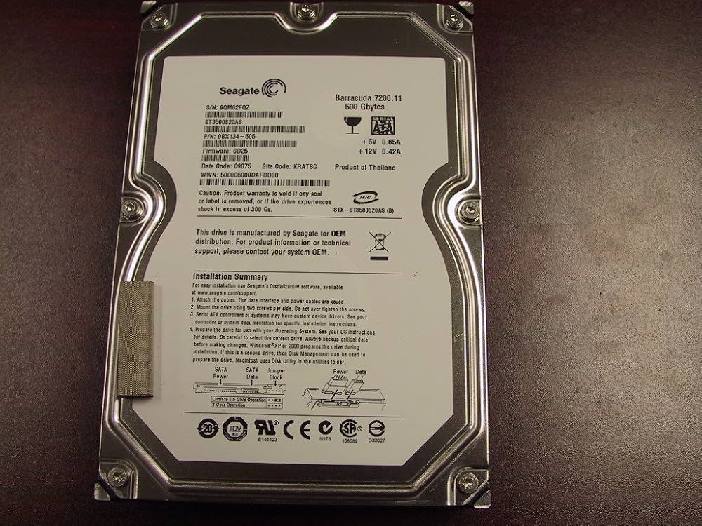 Amazon | Seagate Baracuda 7200.11 500 GB、内部、7200 RPM