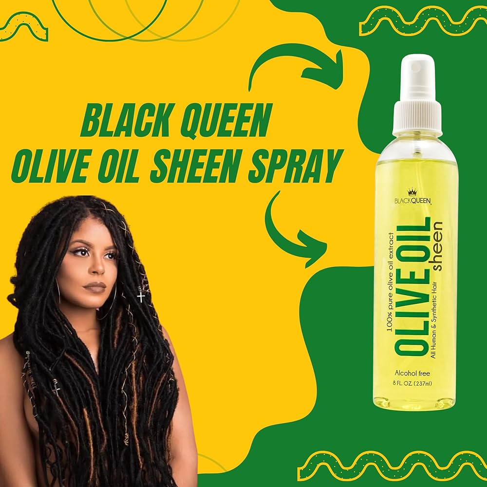 Amazon.com: Black Queen Olive Oil Sheen Spray for Locs, Dreadlocks