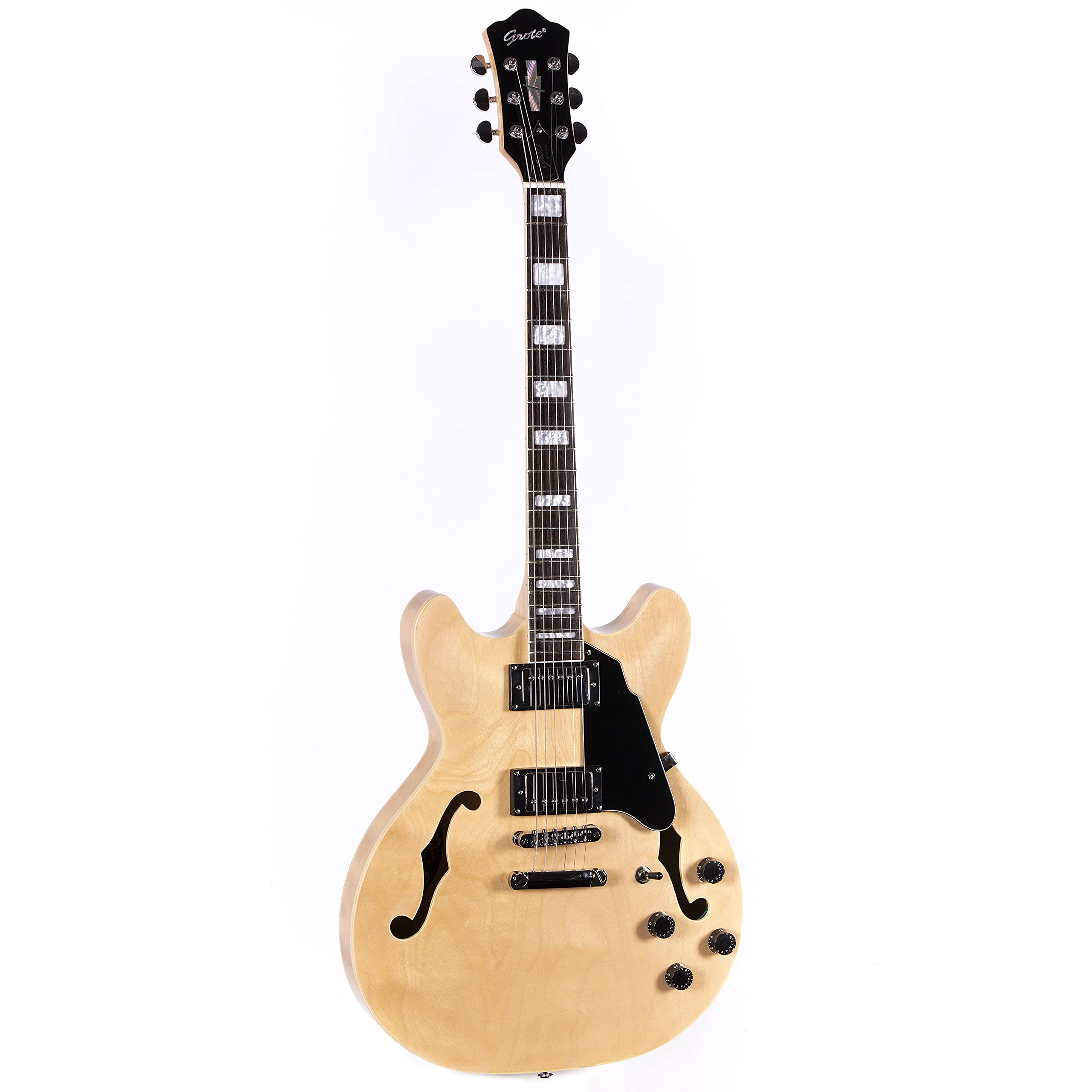 Amazon | GROTE Full Scale Electric Guitar Semi-Hollow Body Guitar