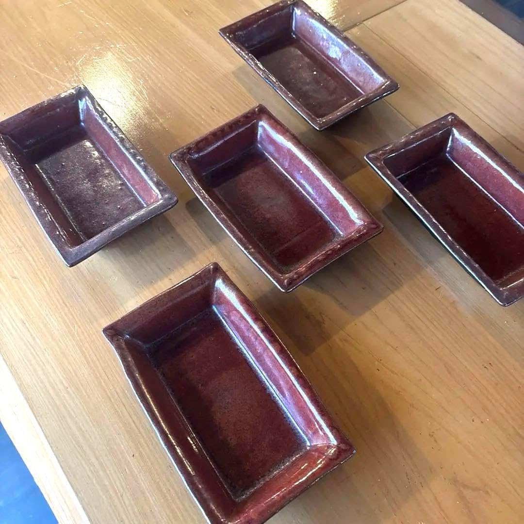 富本憲吉自作】土焼鉄描銅彩葡萄模様皿 3枚セット 1930年作 富本憲吉