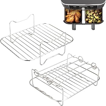 Amazon｜オーブン用エアフライヤーラック, 蒸し用ステンレス二段