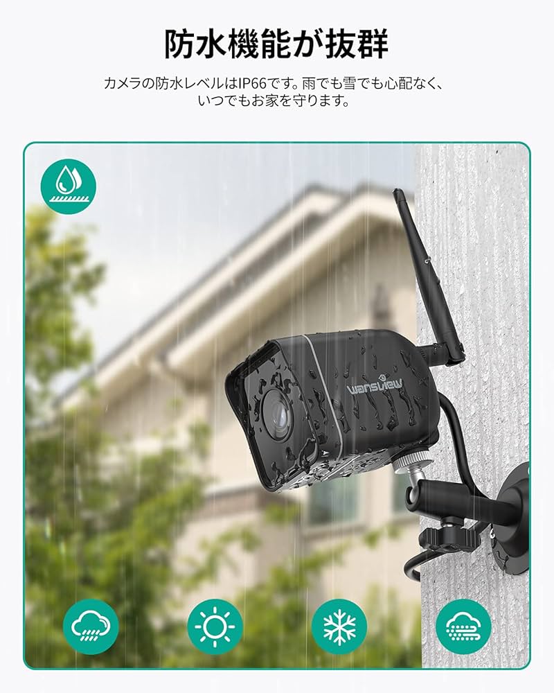 Amazon.co.jp: Wansview 防犯カメラ, 屋外監視カメラ,1080P 200万画素