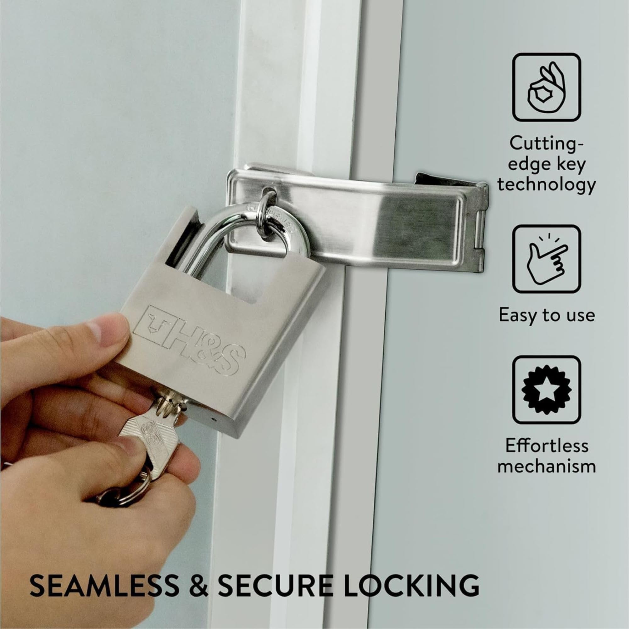 H&S Heavy Duty Padlock with Key - 2.4