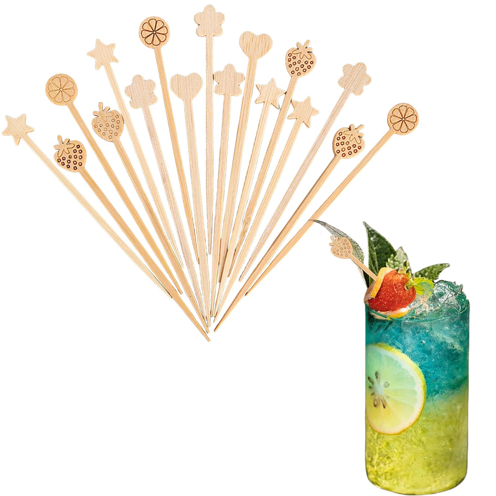 Amazon | カクテルピック 竹 50本セット おしゃれ 可愛い 爪楊枝