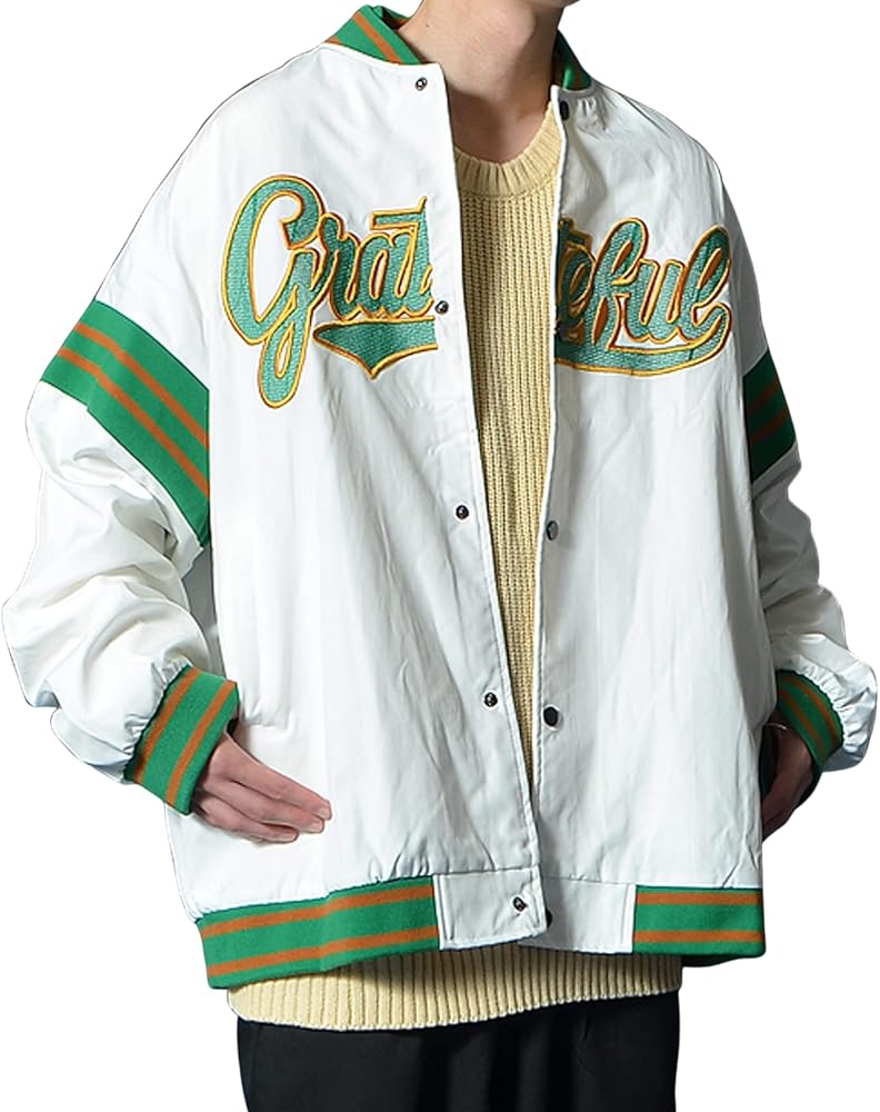 Amazon | ルーズシルエットナイロンスタジャン BIG スタジャン メンズ