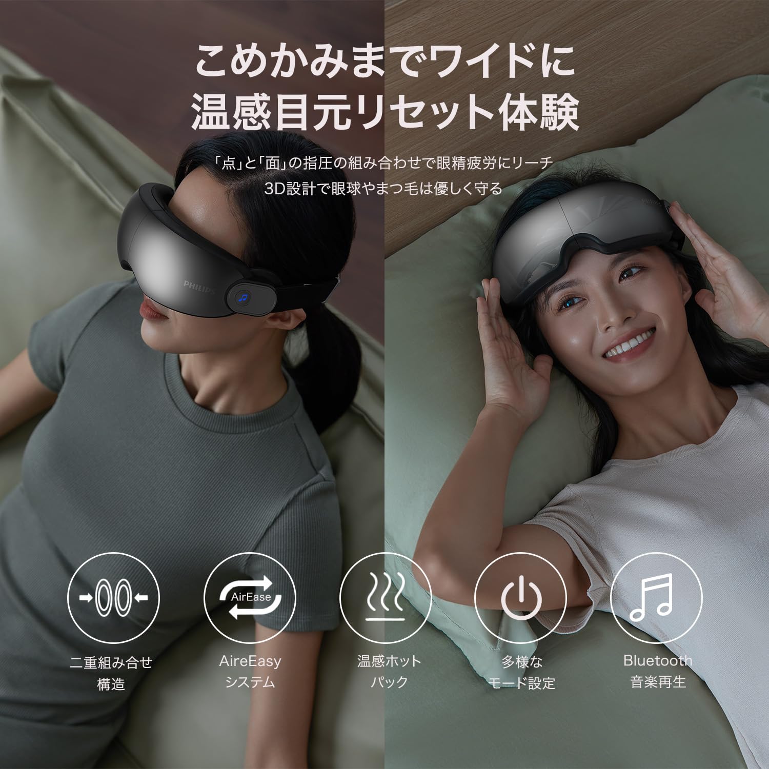 Amazon.co.jp: PHILIPS アイマスク エアバッグ式目元ケア PPM2701