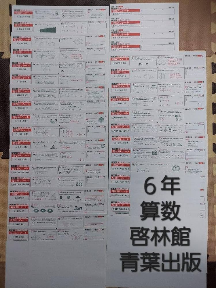 Amazon.co.jp: 啓林館 6年生 算数 カラーテスト 青葉出版 小6 小学校