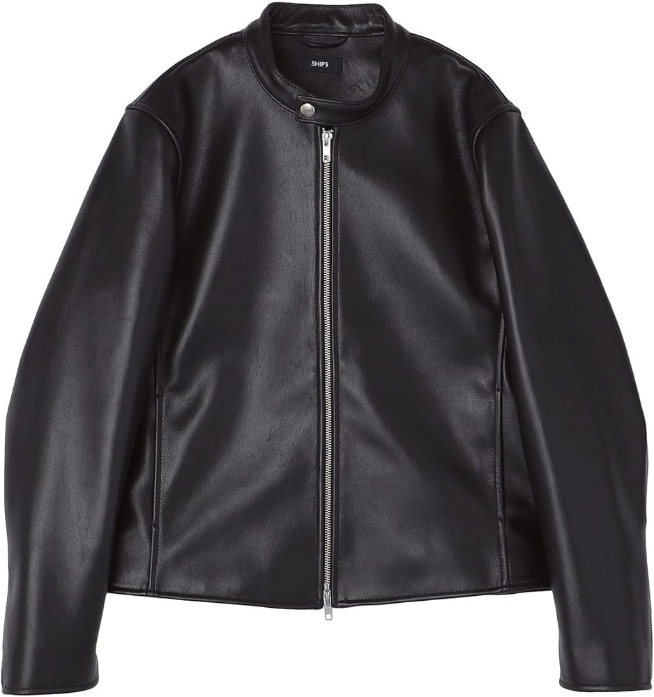 Amazon.co.jp: [シップス] ジャケット ラムレザー シングル ライダース