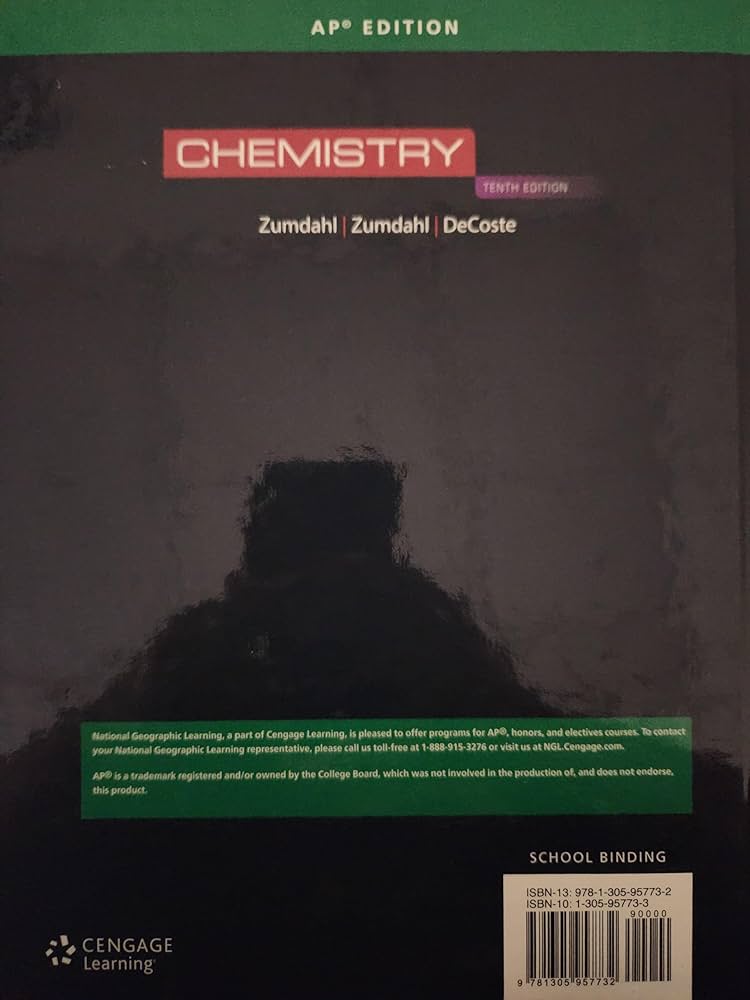 Amazon.com: Chemistry AP Edition, 10th: 9781305957732: Zumdahl: Books