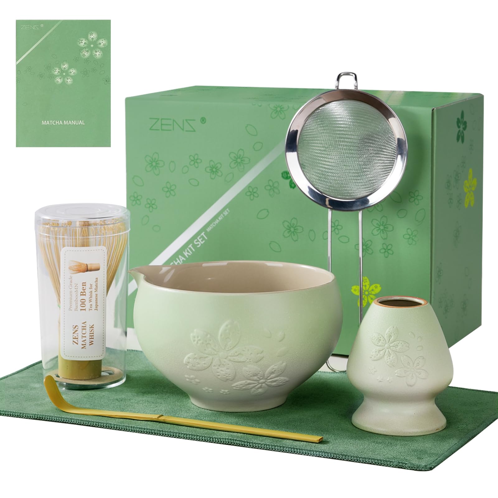 Amazon.com: ZENS Matcha Whisk Set, Matcha Kit Set, Matcha Bowl