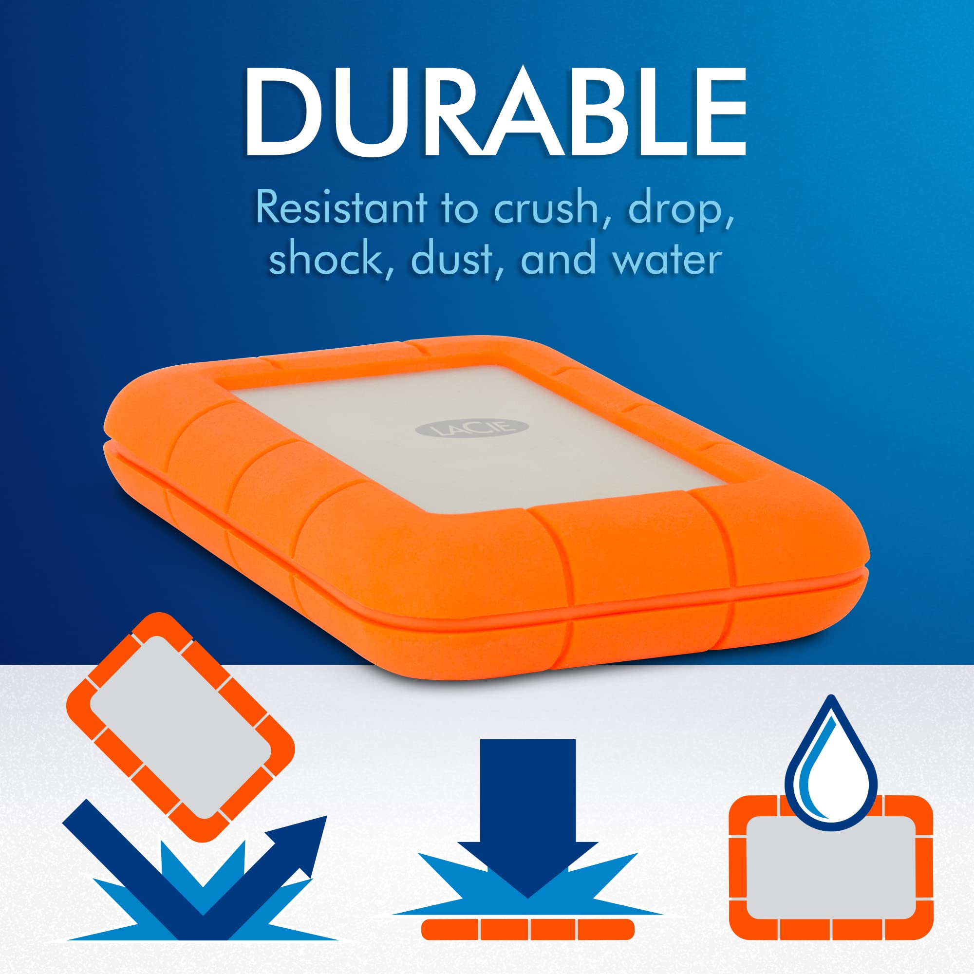 Amazon.com: LaCie Rugged USB-C, 4TB, Portable External Hard Drive