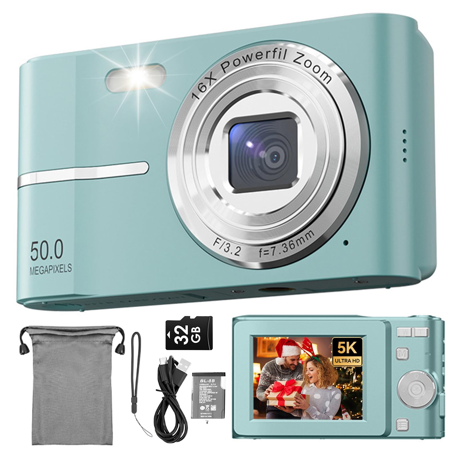 Amazon | 5000万画素・4K動画撮影 デジタルカメラ かわいい トイカメラ