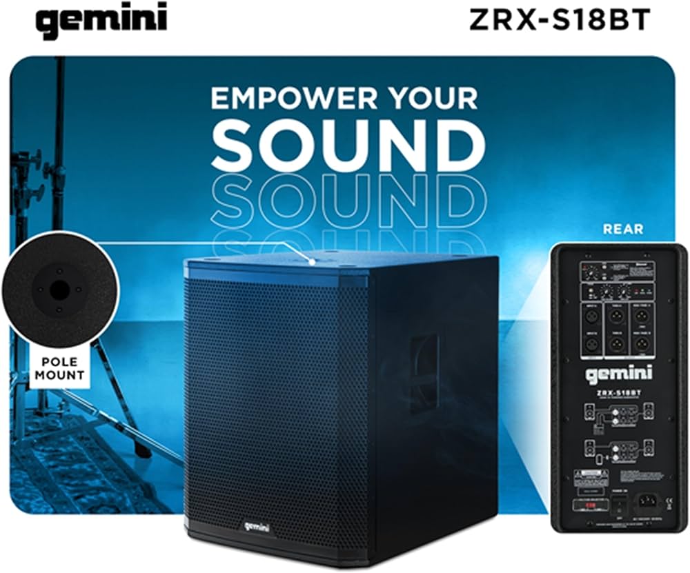 Amazon.com: Gemini Powered PA Subwoofer with Bluetooth – 2400W 18
