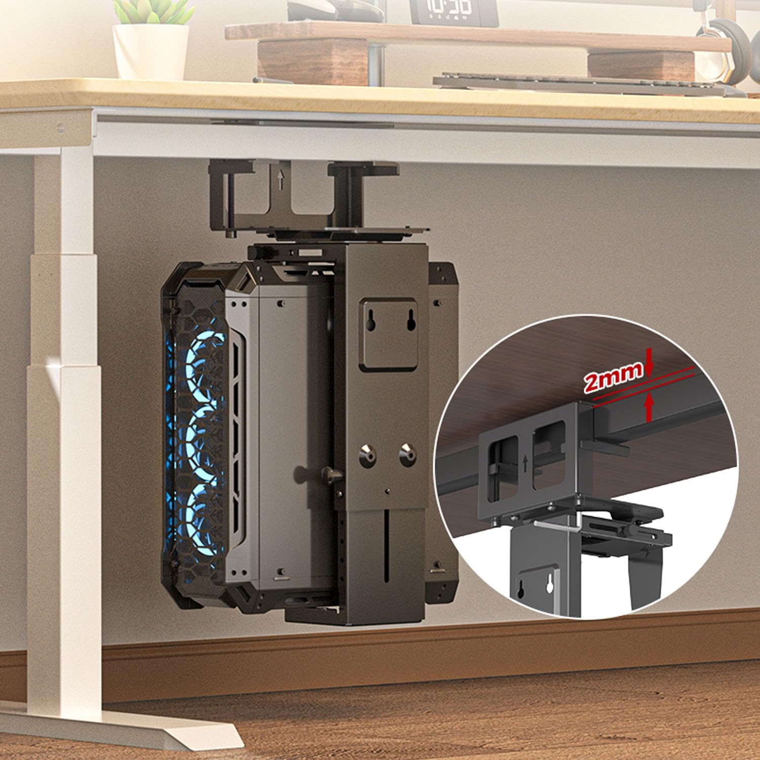 Amazon | デスクトップPC吊り下げブラケット 冷延鋼製・耐荷重30kg