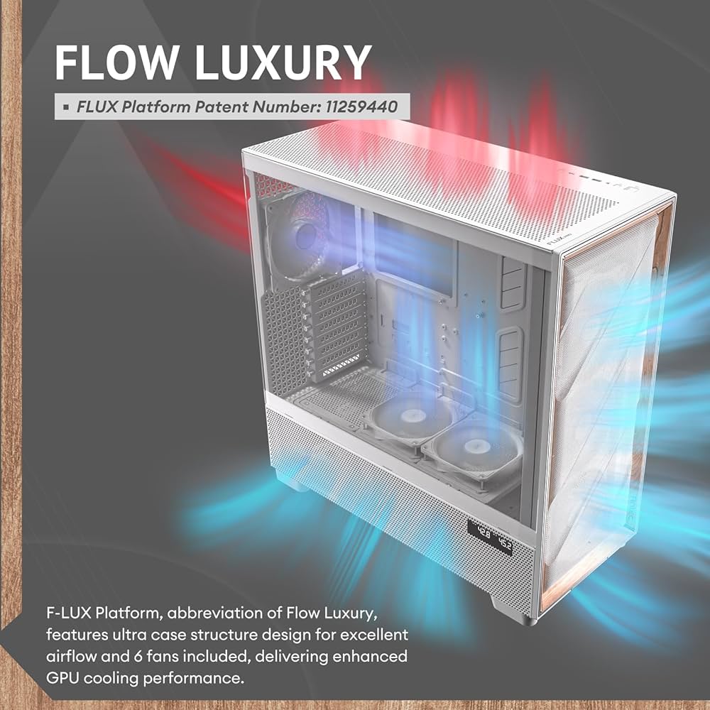 Amazon | ANTEC PCケース FLUX PRO ホワイト 木材と強化ガラスパネルを