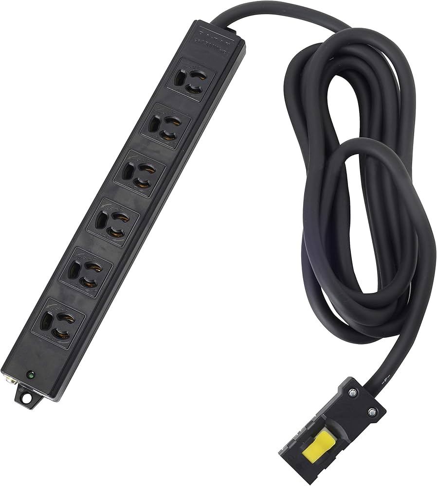 Amazon.co.jp: TERADA ハーネスOAタップ 黒 6口3m 接地2P抜止