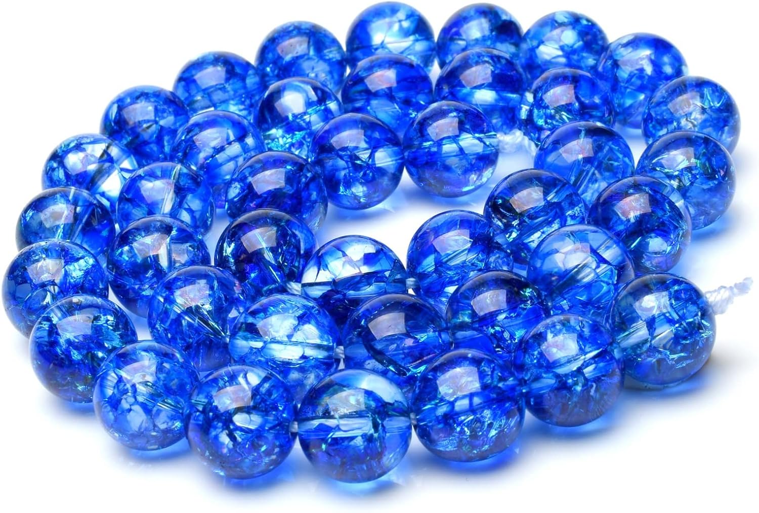 Amazon.co.jp: 【 福縁閣 】ブルークラック水晶（青） 10mm 1連（約