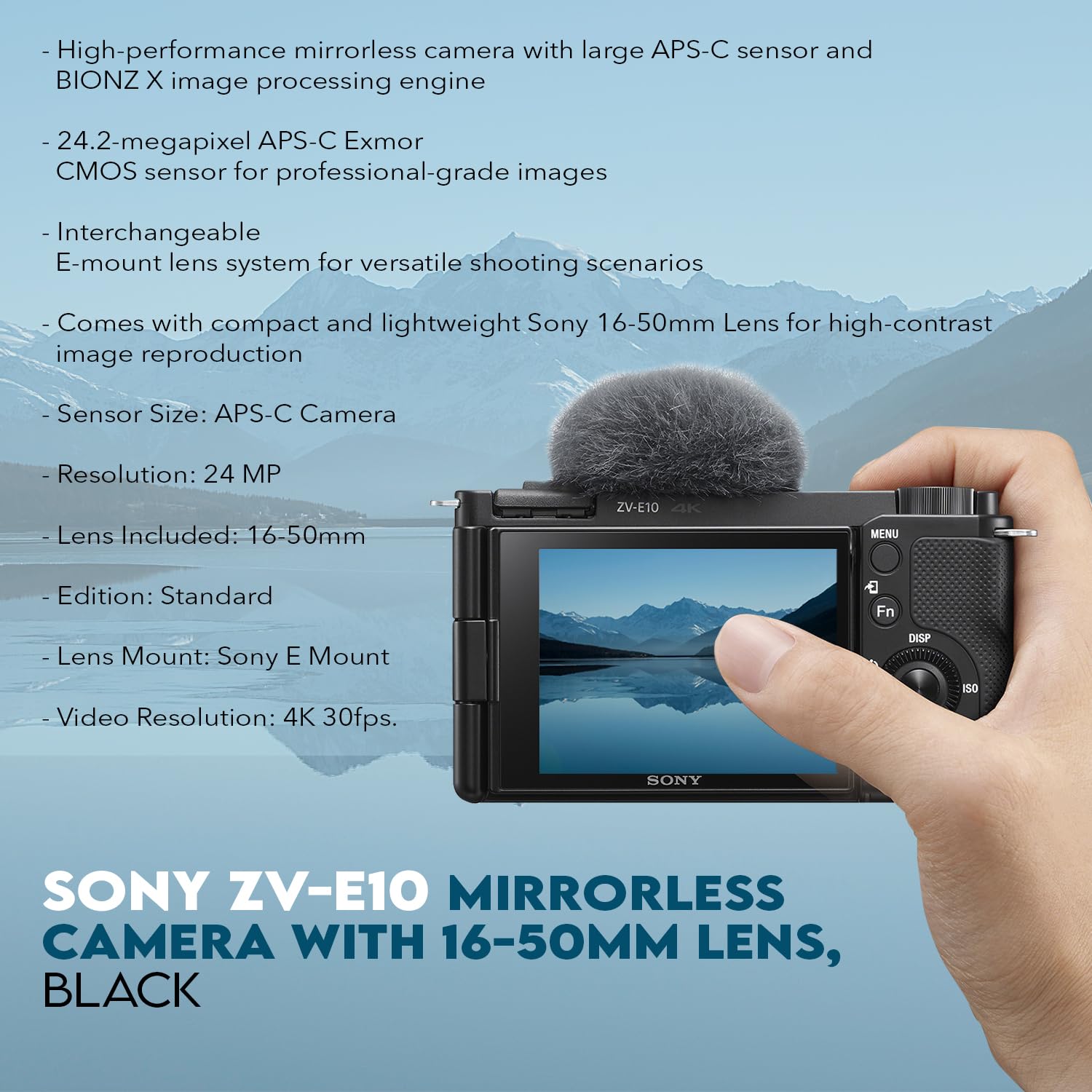 Amazon.com : Sony ZV-E10 APS-C Mirrorless Camera with E PZ 16-50mm