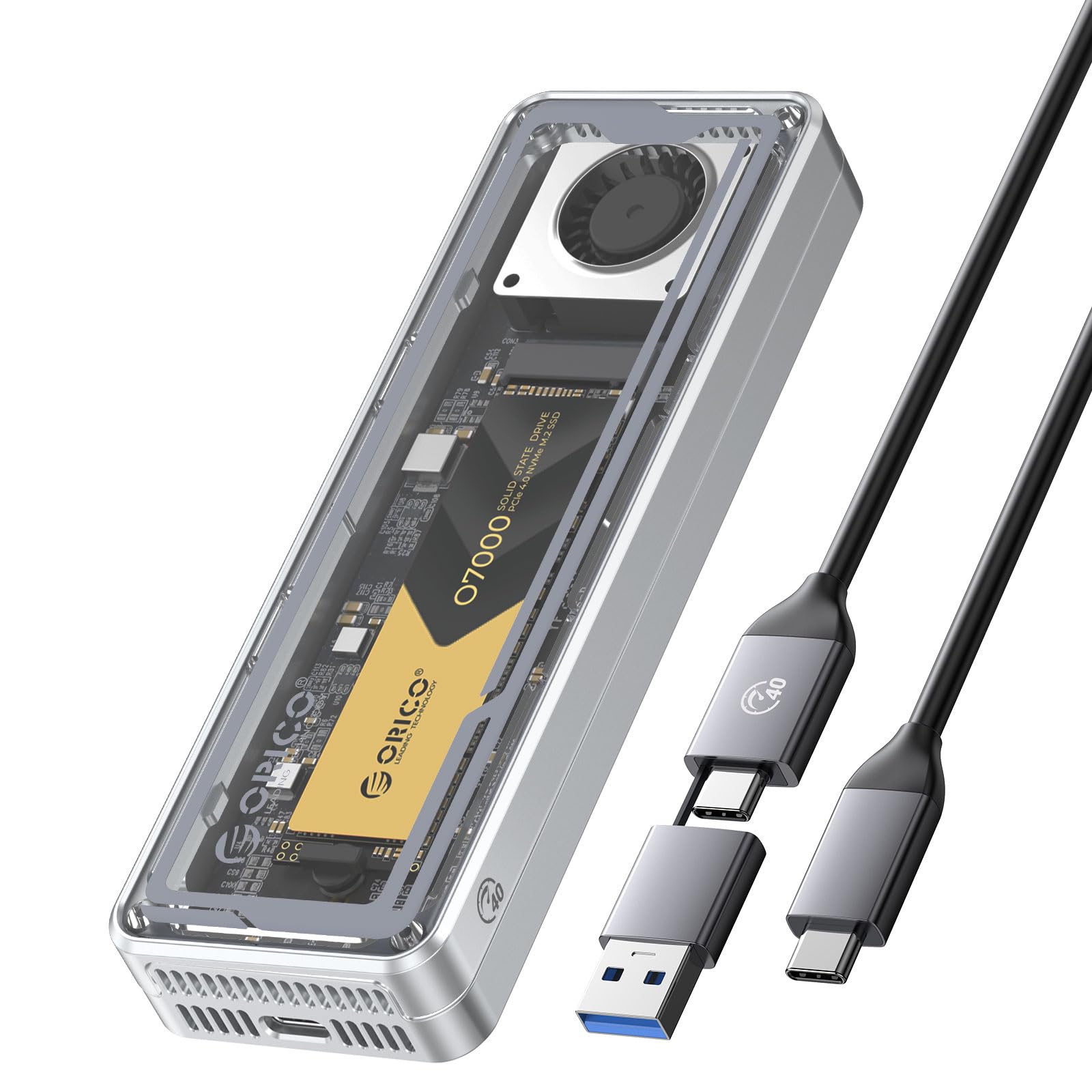 Amazon.com: ORICO 40Gbps M.2 NVMe SSD Enclosure with Cooling Fan