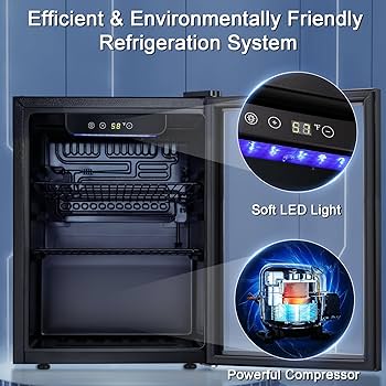 Amazon | 南極星飲料冷蔵庫クーラー - 60缶ミニ冷蔵庫ガラスドア