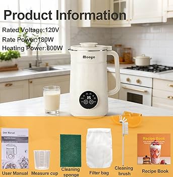 Mooye 8 in 1 Automatic Nut Milk Maker Machine, 35oz Multi