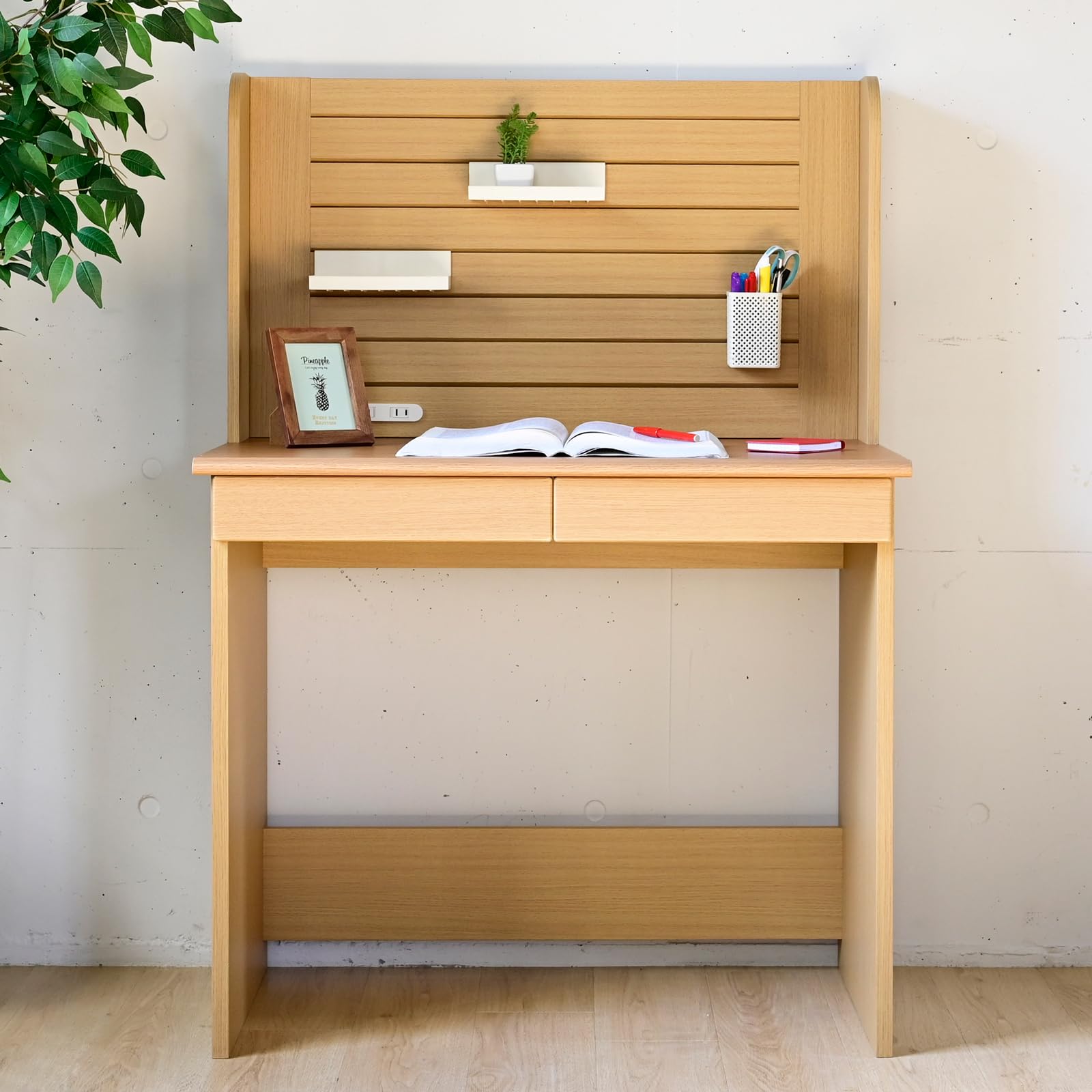 Amazon.co.jp: 山善(YAMAZEN) デスク 勉強机 組立簡単 (フックを穴に