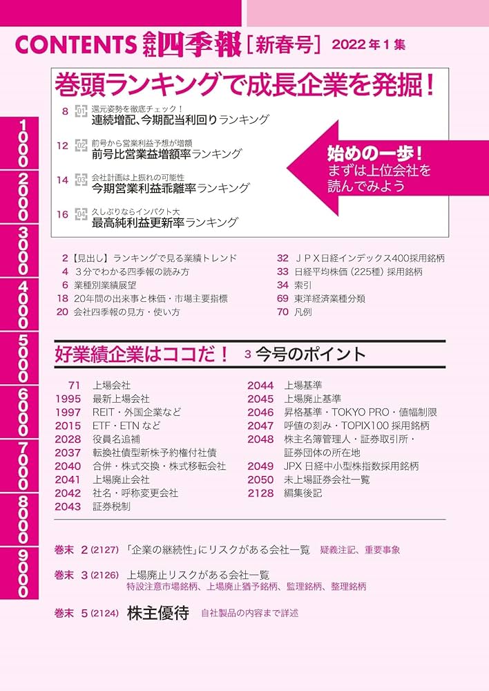 会社四季報 2022年1集新春号 |本 | 通販 | Amazon