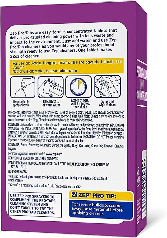 Amazon.com: Zep PRO-TABS Bathroom Cleaner Dissolvable Tablets - 4