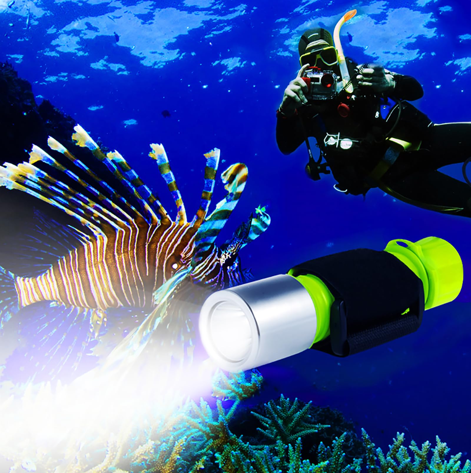 Amazon.co.jp: ShinePick ダイビングライト LED水中懐中電灯 水中