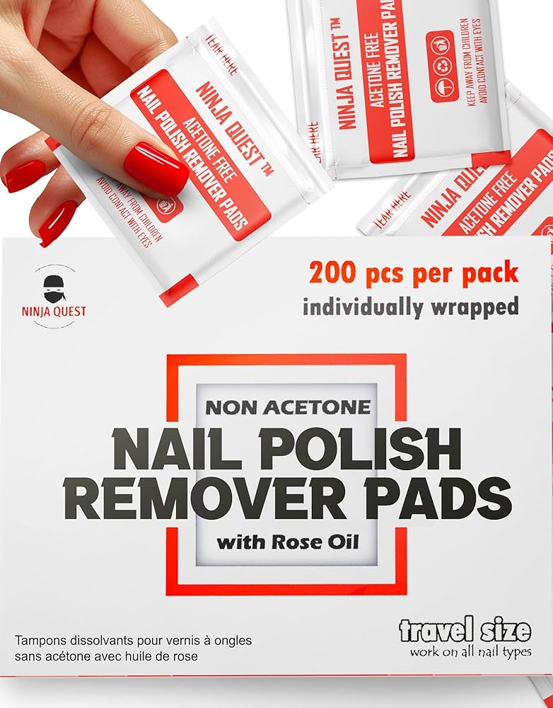 Amazon.com : Nail Polish Remover Pads 100% Non Acetone - 200 Pack